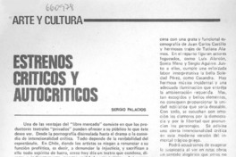 Estrenos críticos y autocríticos Estrenos críticos y autocríticos