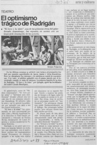El optimismo trágico de Radrigán El optimismo trágico de Radrigán