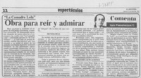 Obra para reír y admirar Obra para reír y admirar