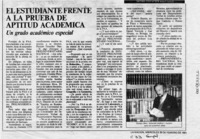 El estudiante frente a la Prueba de Aptitud Académica (entrevista) El estudiante frente a la Prueba de Aptitud Académica (entrevista)