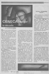 Ceneca, pensar la década Ceneca, pensar la década