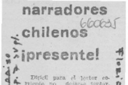 Narradores chilenos ¡presente! Narradores chilenos ¡presente!
