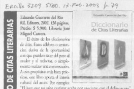 Diccionario de citas literarias Diccionario de citas literarias