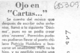 Ojo en "cartas--" Ojo en "cartas--"
