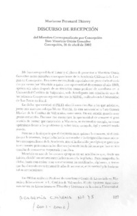 Discurso de recepción Discurso de recepción