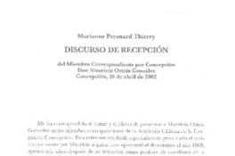 Discurso de recepción Discurso de recepción
