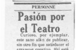 Pasión por el teatro Pasión por el teatro