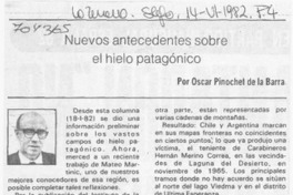 Nuevos antecedentes sobre el hielo patagónico Nuevos antecedentes sobre el hielo patagónico