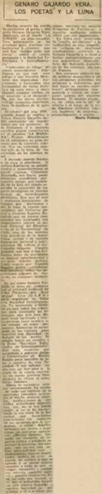 Genaro Gajardo Vera, los poetas y la luna Genaro Gajardo Vera, los poetas y la luna