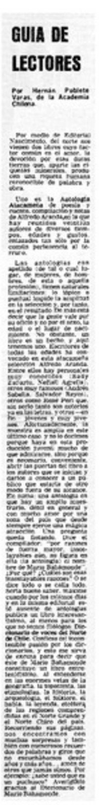 Guía de lectores Guía de lectores