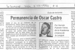 Permanencia de Oscar Castro Permanencia de Oscar Castro