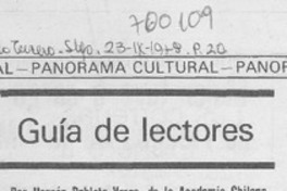 Guía de lectores Guía de lectores