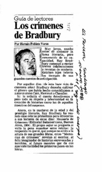 Los crímenes de Bradbury Los crímenes de Bradbury