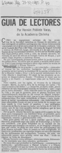 Guía de lectores Guía de lectores
