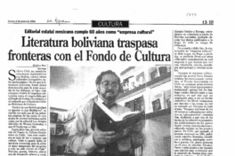 Literatura boliviana traspasa fronteras con el fondo de cultura Literatura boliviana traspasa fronteras con el fondo de cultura