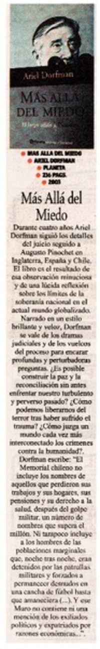 Más allá del miedo Más allá del miedo