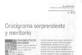 Crucigrama sorprendente y meritorio Crucigrama sorprendente y meritorio