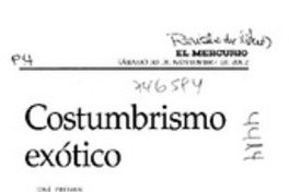 Costumbrismo exótico Costumbrismo exótico