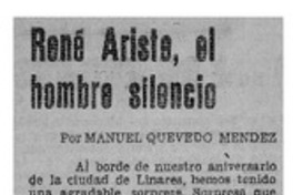 René Ariste, el hombre silencio René Ariste, el hombre silencio