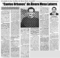 Cantos Urbanos" de Alvaro Mesa Latorre Cantos Urbanos" de Alvaro Mesa Latorre