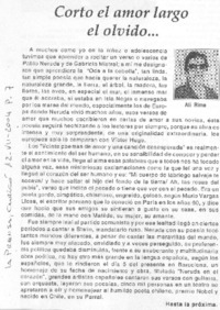 Corto el amor largo el olvido... Corto el amor largo el olvido...