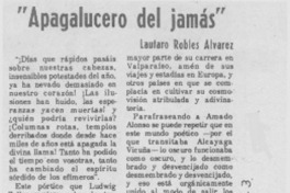 "Apagalucero del jamás", bello título de un libro extraordinario "Apagalucero del jamás", bello título de un libro extraordinario