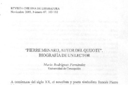 Pierre Menard, autor del Quijote Pierre Menard, autor del Quijote