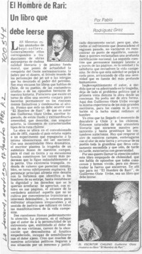El hombre de Rari, un libro que debe leerse El hombre de Rari, un libro que debe leerse