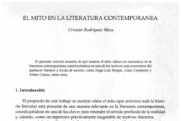 El mito en la literatura contemporánea El mito en la literatura contemporánea