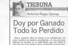 Doy por ganado todo lo perdido Doy por ganado todo lo perdido
