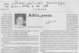 Adiós, poeta Adiós, poeta