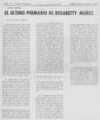 El último poemario de Rosabetty Muñoz El último poemario de Rosabetty Muñoz