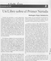 Un libro sobre el primer Neruda Un libro sobre el primer Neruda