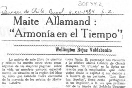 Maité Allamand, "Armonia en el tiempo" Maité Allamand, "Armonia en el tiempo"