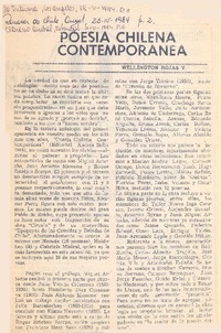 "Poesía chilena contemporánea" "Poesía chilena contemporánea"