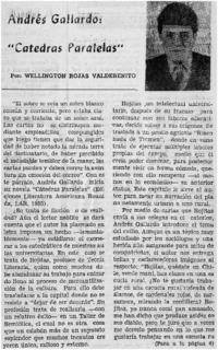 Andrés Gallardo: "cátedras paralelas" Andrés Gallardo: "cátedras paralelas"