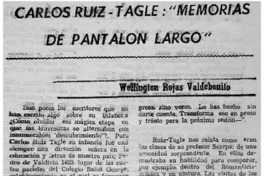Carlos Ruíz-Tagle; "memorias de pantalón corto" Carlos Ruíz-Tagle; "memorias de pantalón corto"