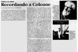 Recordando a Coloane Recordando a Coloane