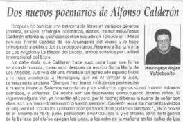 Dos nuevos poemarios de Alfonso Calderón Dos nuevos poemarios de Alfonso Calderón