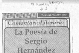 La Poesía de Sergio Hernández. La Poesía de Sergio Hernández.