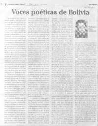 Voces poéticas de Bolivia. Voces poéticas de Bolivia.