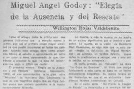 Miguel Angel Godoy, "Elegía de la ausencia y el rescate" Miguel Angel Godoy, "Elegía de la ausencia y el rescate"