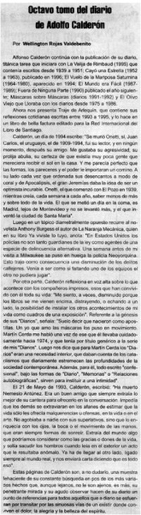 Octavo tomo del diario de Adolfo Calderón Octavo tomo del diario de Adolfo Calderón