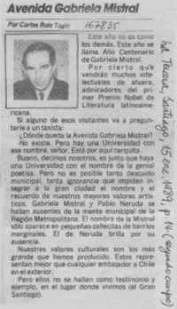 Avenida Gabriela Mistral Avenida Gabriela Mistral