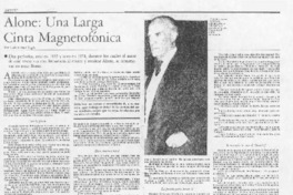 Alone, una larga cinta magnetofónica Alone, una larga cinta magnetofónica