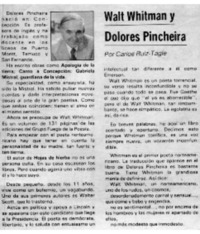 Walt Whitman y Dolores Pincheira Walt Whitman y Dolores Pincheira