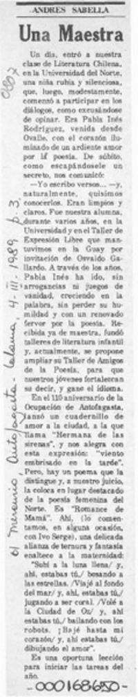 Una maestra Una maestra