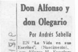 Don Alfonso y don Olegario Don Alfonso y don Olegario