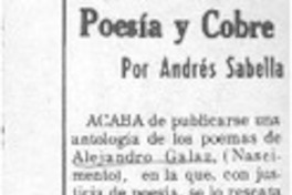 Poesía y cobre Poesía y cobre