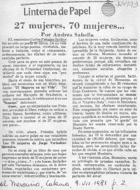27 mujeres, 70 mujeres-- 27 mujeres, 70 mujeres--